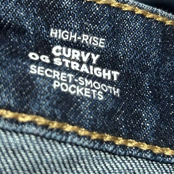 Old Navy High-Waisted Secret-Smooth Pockets O.G. Straight Raw Hem Jeans Size 16 - Picture 11 of 12